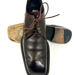 MEZLAN Brown Leather Square Toe Derby Dress Shoe Men’s Size 9 M